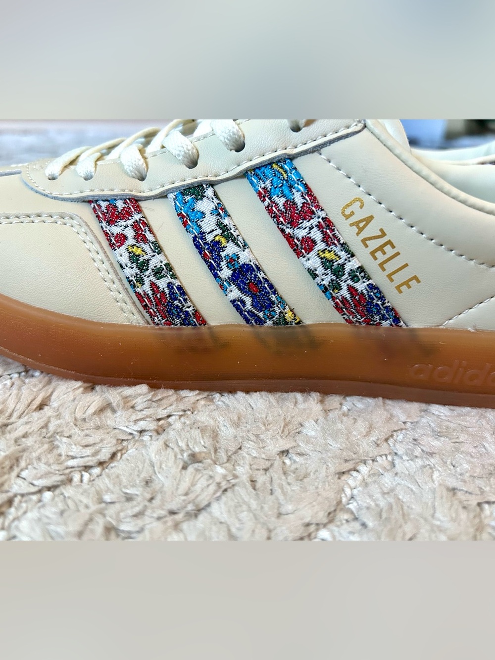 NWB Adidas Gazelle Sneakers - Liberty of London collab - Women’s US 7.5 - Picture 4 of 7